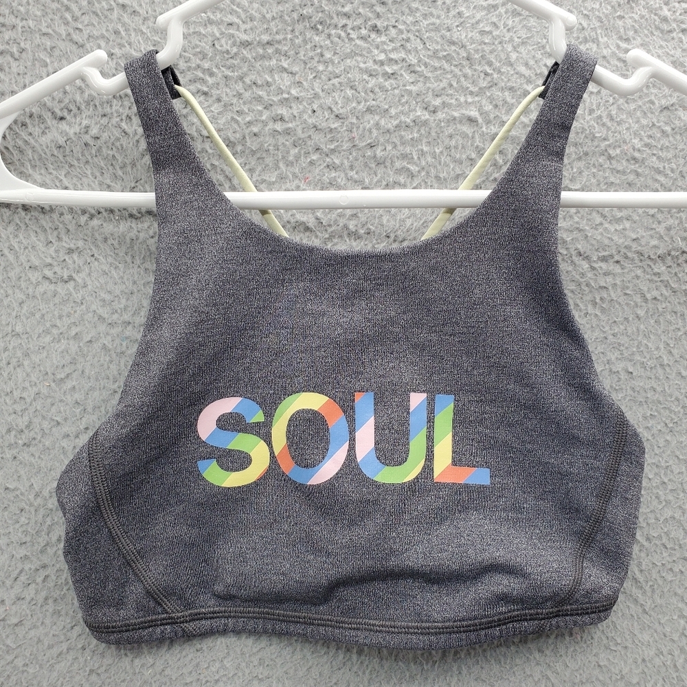 Lululemon Free To Be Bra Size 4 Gray Soul Strapy Workout
